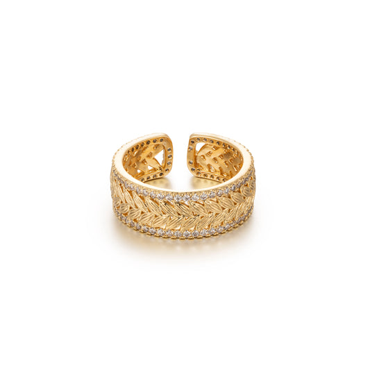18K Gold-Plated Copper Cubic Zirconia Ring | 6 Styles