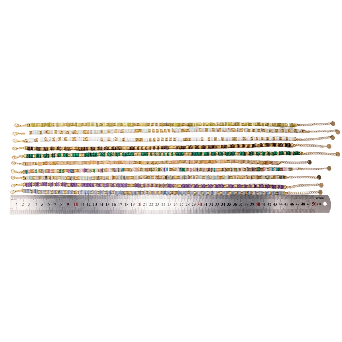 Stone bead necklace and bracelet set color assortment