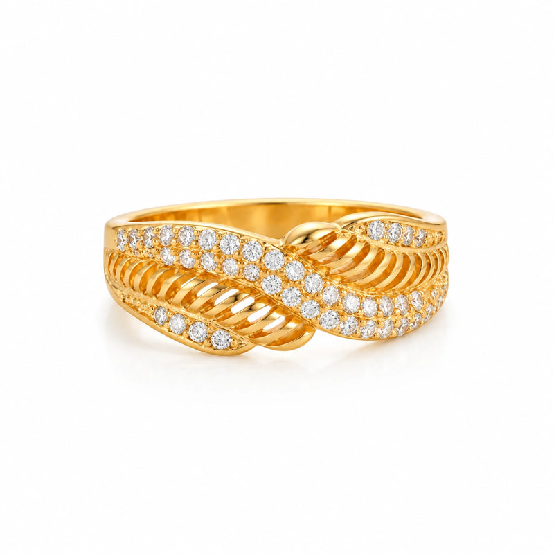 Gold-Plated Brass Geometric & Link Rings – 8 Styles