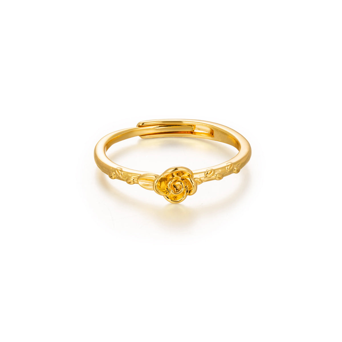 18K Gold-Plated Brass Heart & Flower Open Rings | 3 Styles