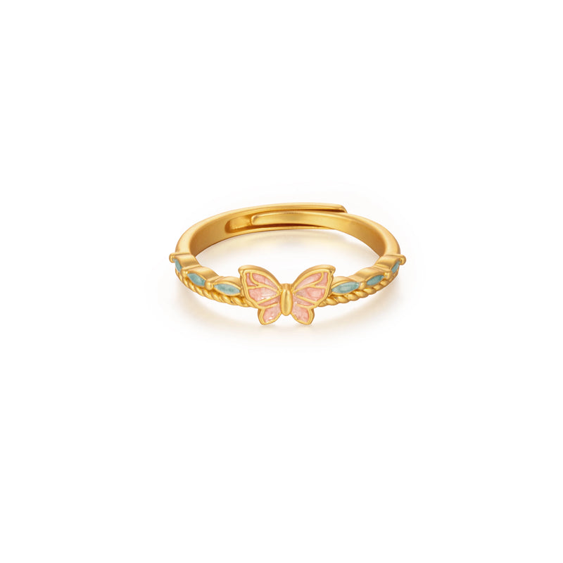 18K Gold-Plated Brass Heart & Flower Open Rings | 3 Styles