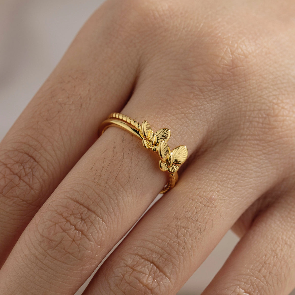 18K Gold-Plated Brass Heart & Flower Open Rings | 3 Styles