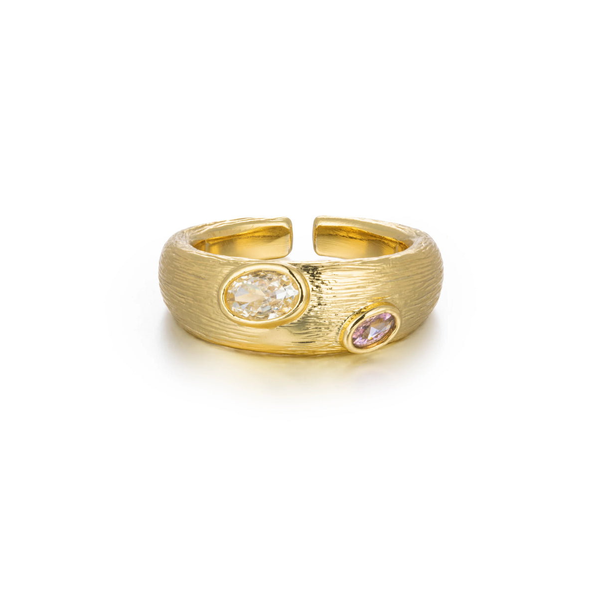 18K Gold-Plated Brass Multicolor CZ Open Rings | 15 Styles