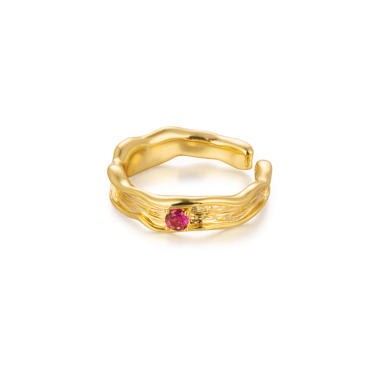 18K Gold-Plated Brass Multicolor CZ Open Rings | 15 Styles