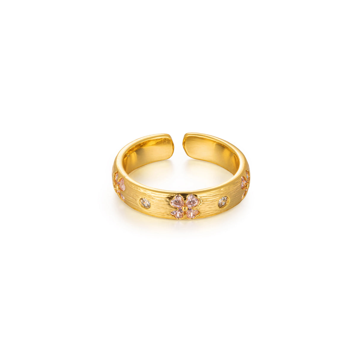 18K Gold-Plated Brass Multicolor CZ Open Rings | 15 Styles