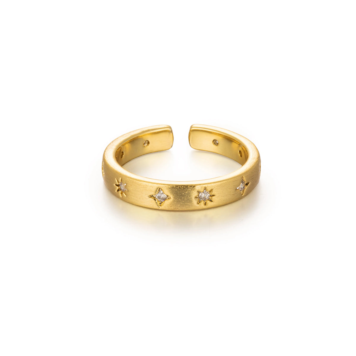 18K Gold-Plated Brass Multicolor CZ Open Rings | 15 Styles
