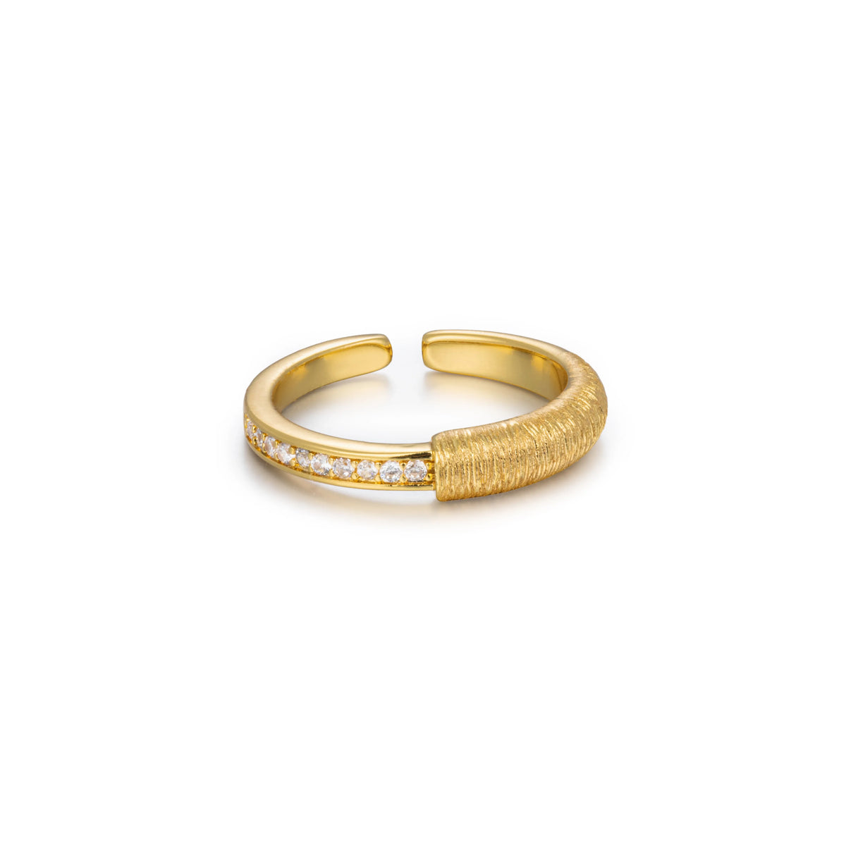 18K Gold-Plated Copper Synthetic Cubic Zirconia Open Rings | 10 Styles