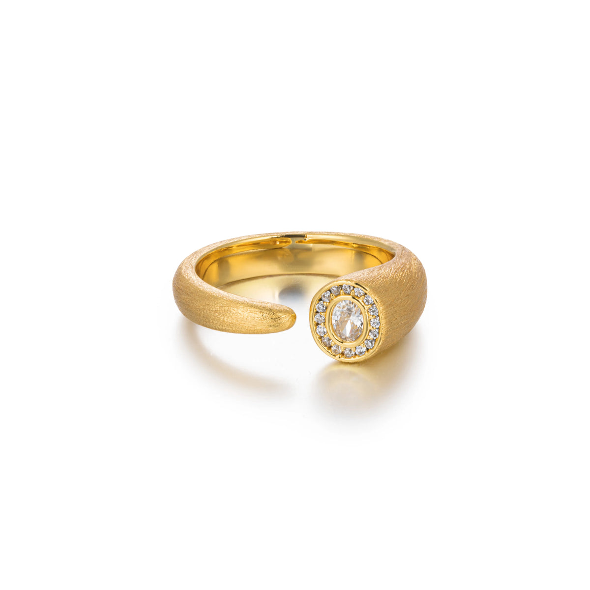 18K Gold-Plated Copper Synthetic Cubic Zirconia Open Rings | 10 Styles