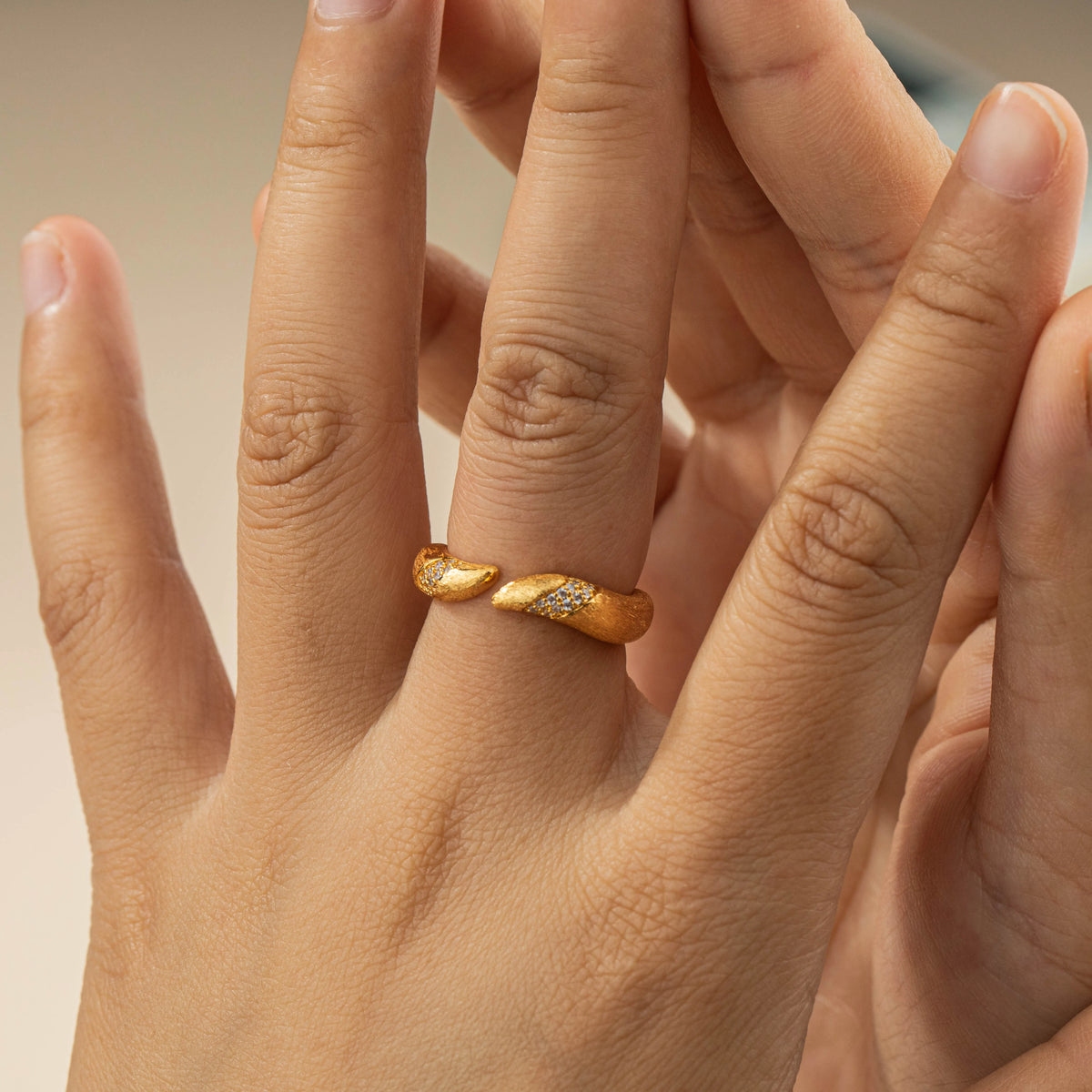 18K Gold-Plated Copper Synthetic Cubic Zirconia Open Rings | 10 Styles
