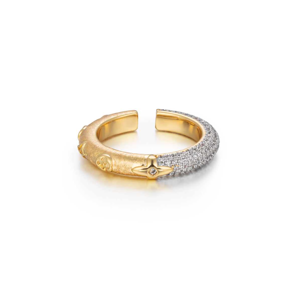 18K Gold-Plated Copper Synthetic Cubic Zirconia Open Rings | 10 Styles