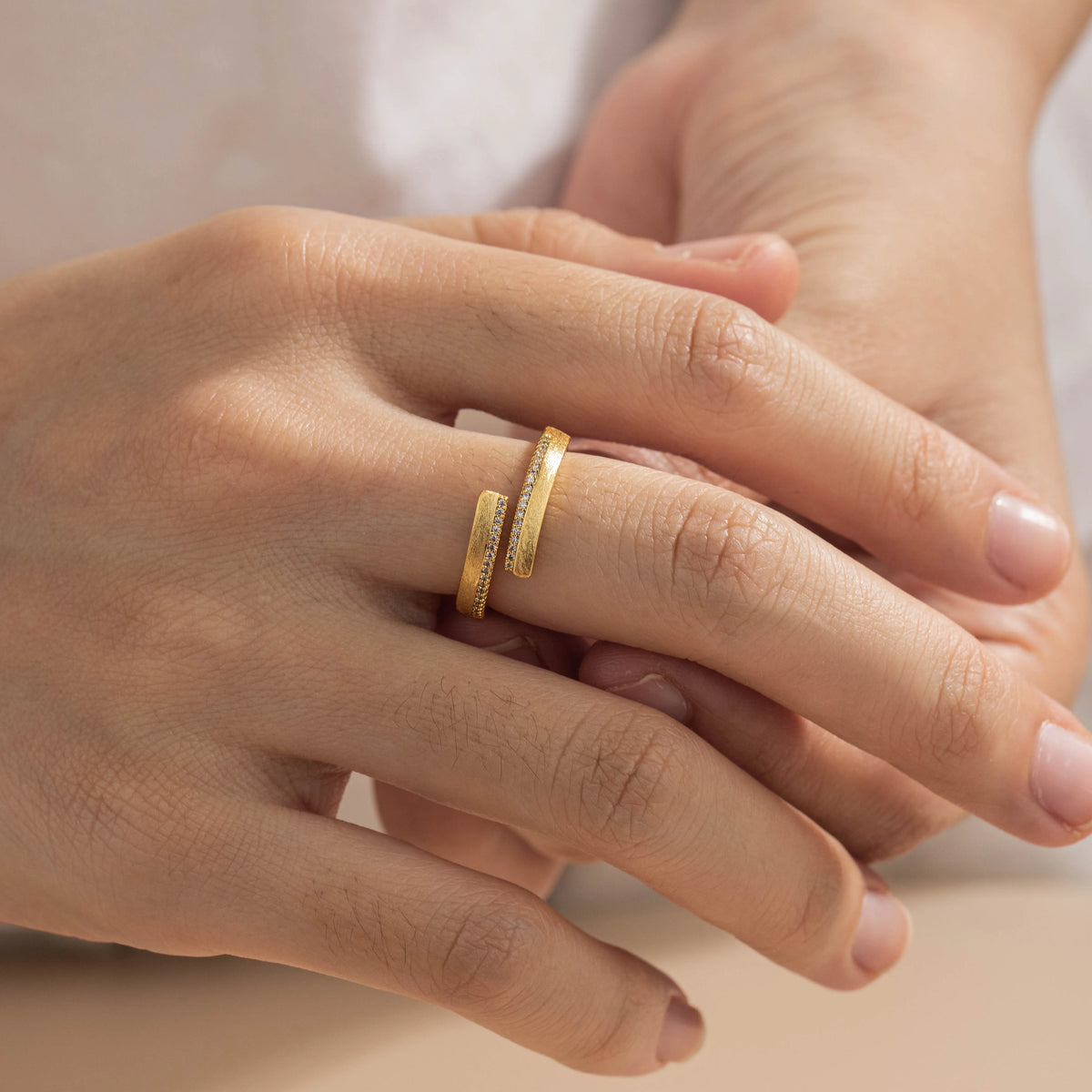 18K Gold PVD Copper Wholesale Gemstone Open Rings | 10 Styles