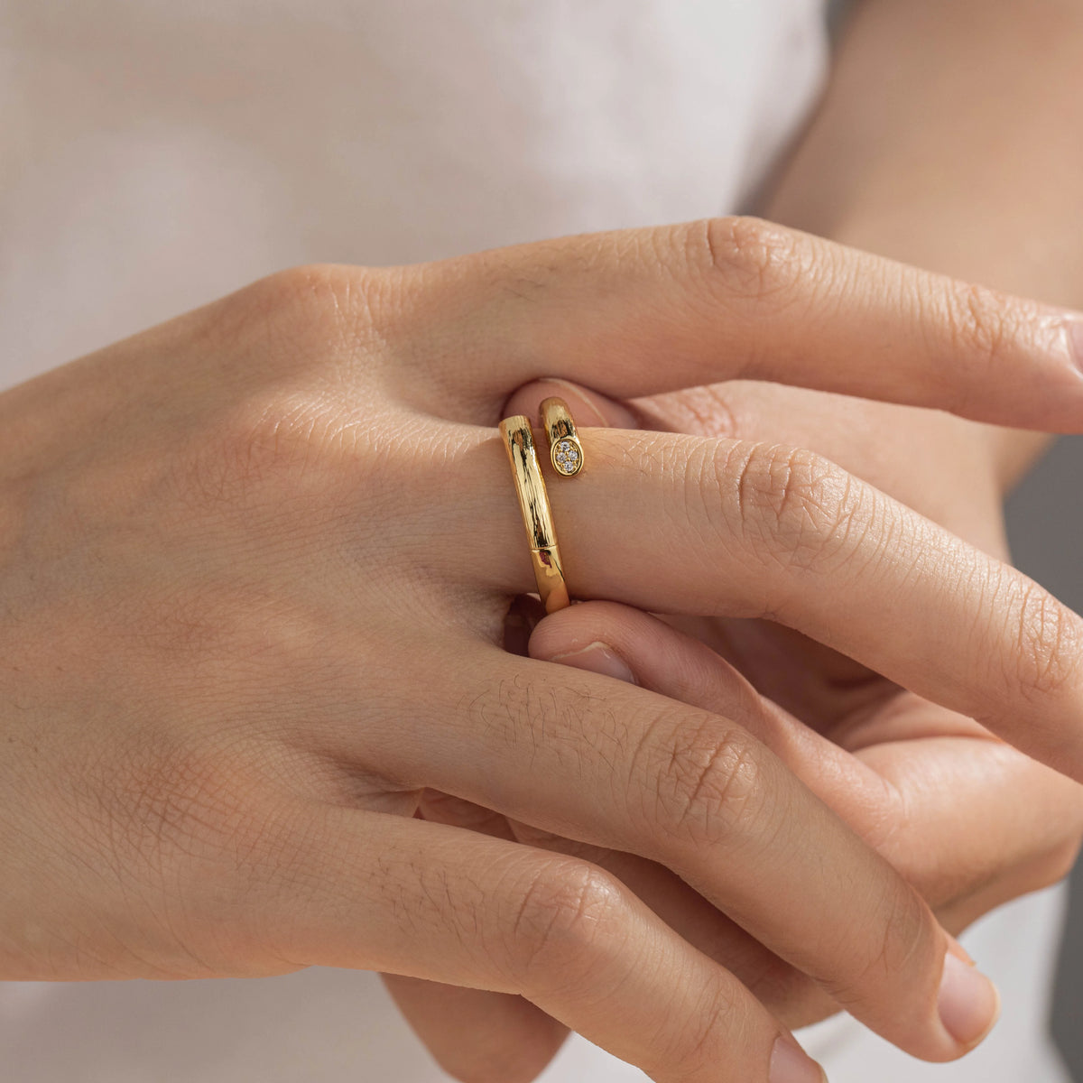 18K Gold PVD Copperl Wholesale Gemstone Open Rings | 10 Styles
