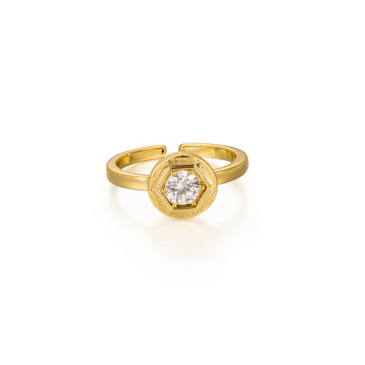 18K Gold PVD Copper Wholesale Gemstone Open Rings | 10 Styles