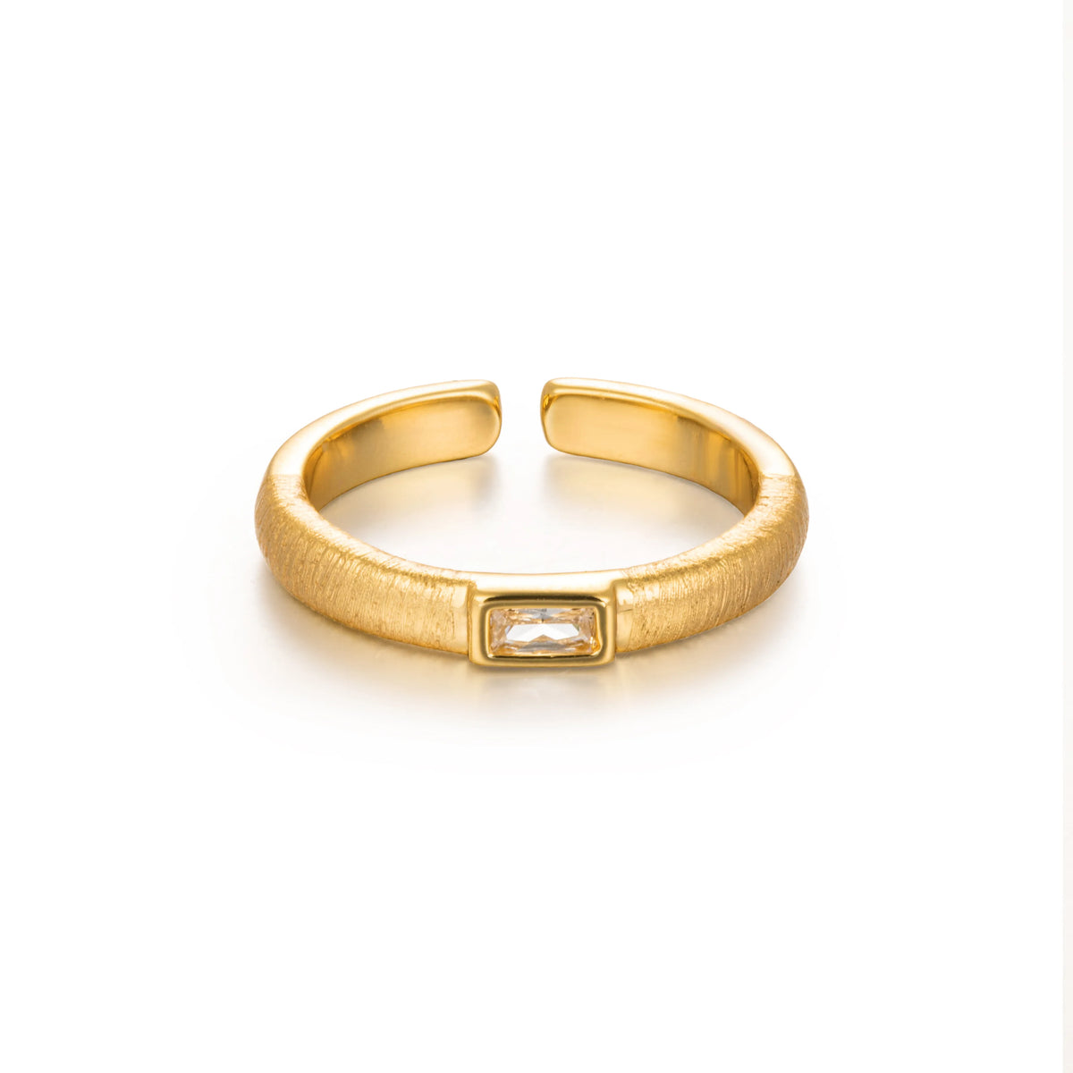 18K Gold-Plated Copper Synthetic Cubic Zirconia Open Rings | 10 Styles
