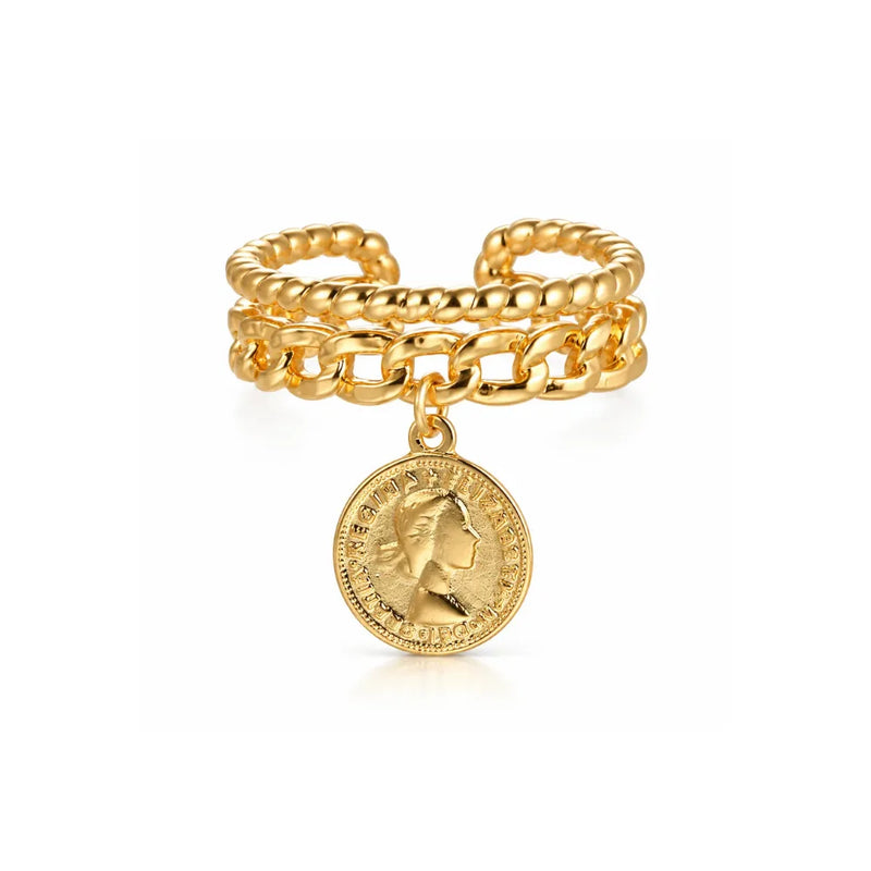 Gold-Plated Brass Chain & Infinity Rings – 4 Styles