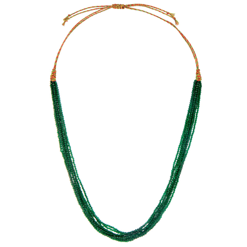 Wholesale Green Natural Stone Multi-Strand Necklace