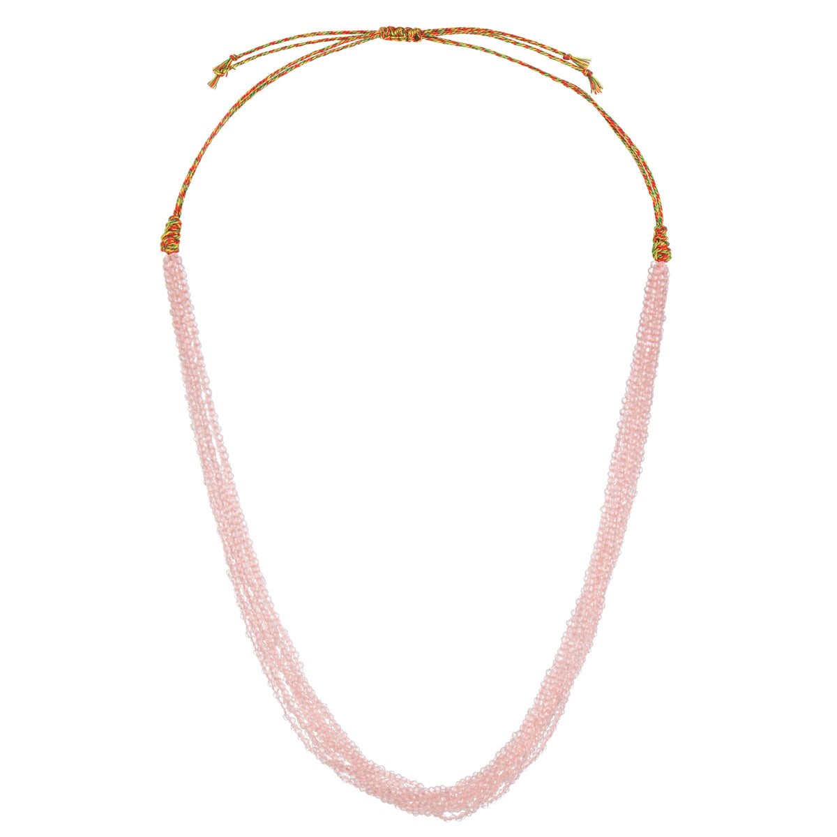 Pink crystal stone multi-strand necklace