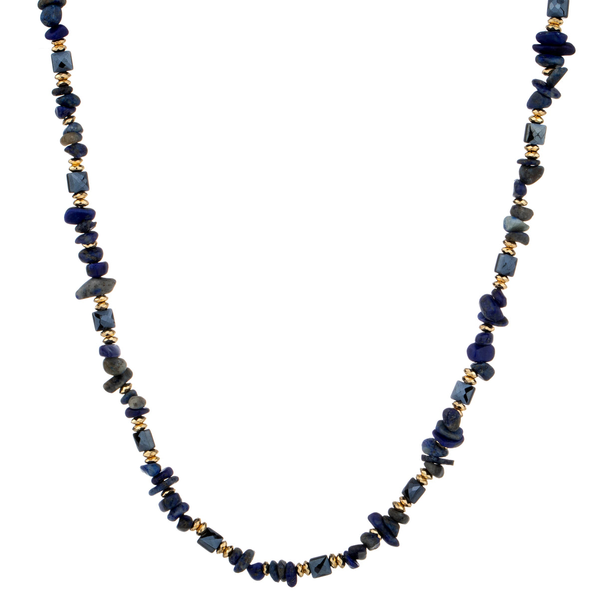 Chip Bead Long Necklace - Navy