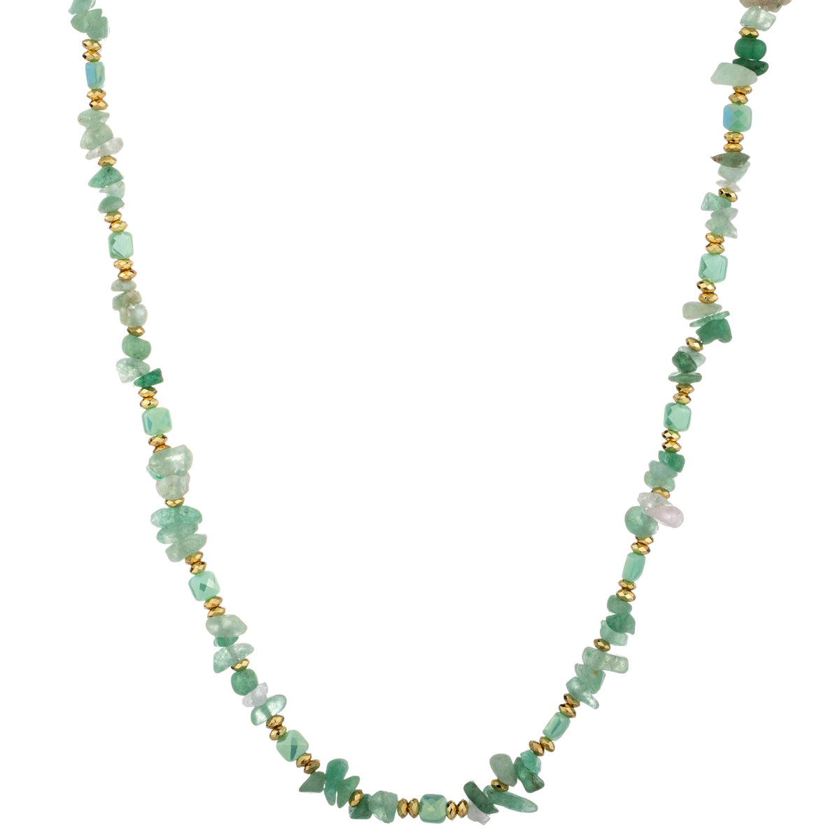 Chip Bead Long Necklace - Mint