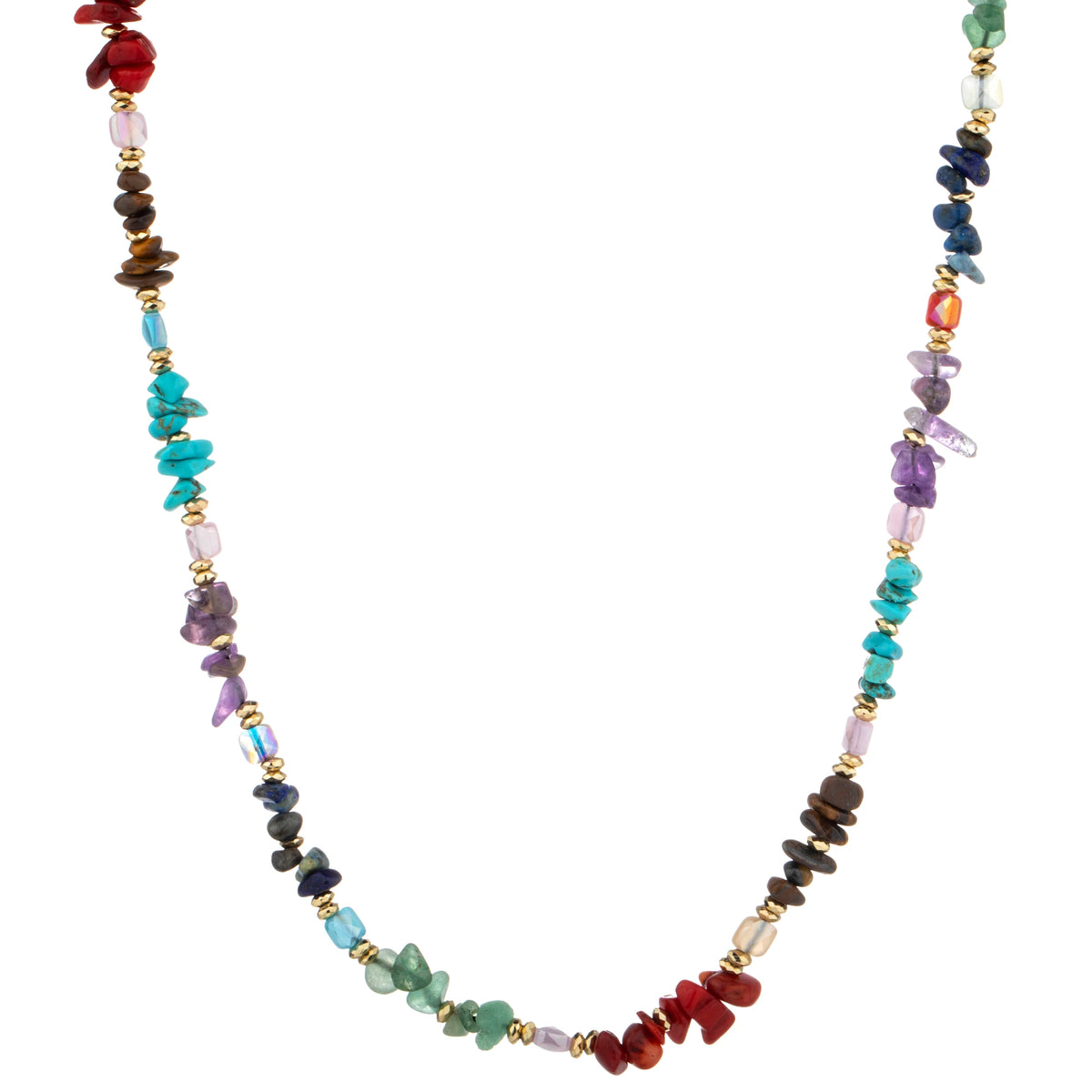 Chip Bead Long Necklace - Multicolor