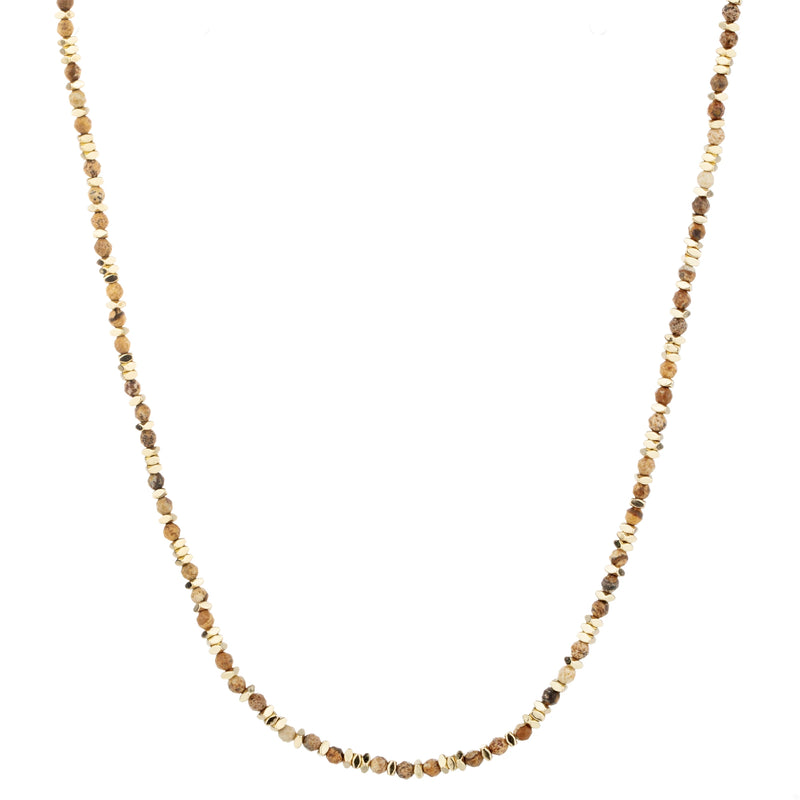 Faceted Bead Long Necklace