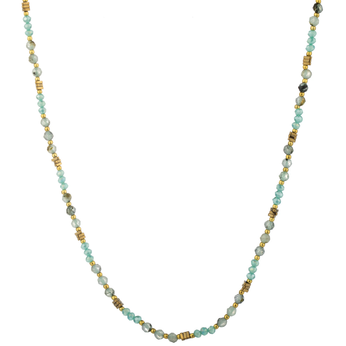 Fine Round Bead Long Necklace - Mint