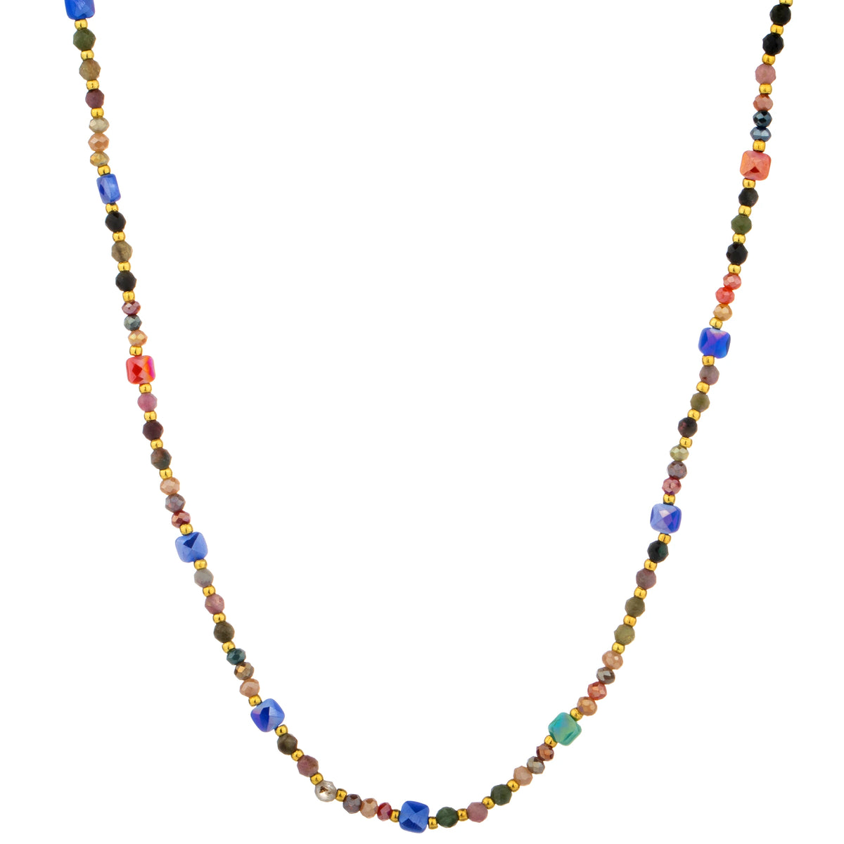 Delicate Mixed Bead Long Necklace - Multicolor