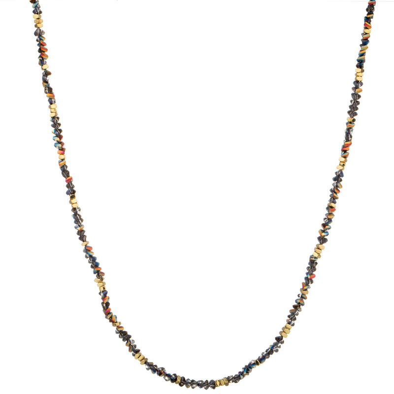 Slim Chip Bead Long Necklace