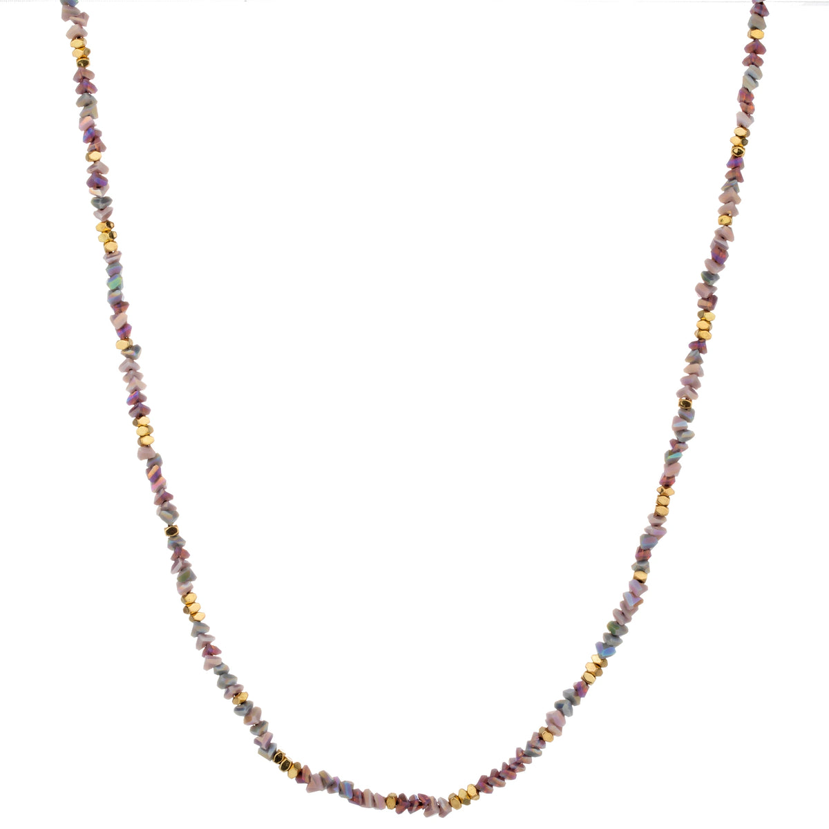Slim Chip Bead Long Necklace - Multicolor