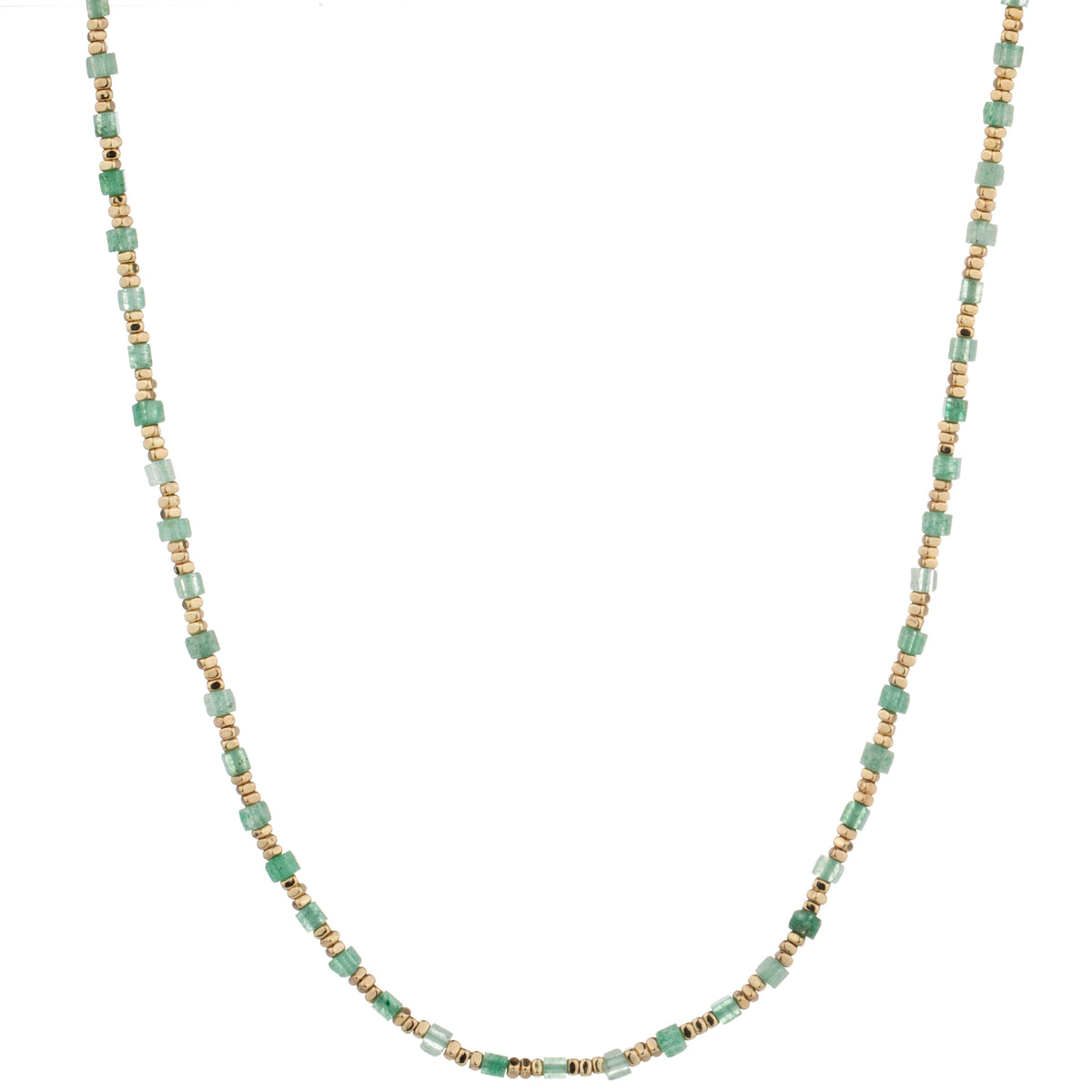 Faceted Bead Long Necklace - Mint