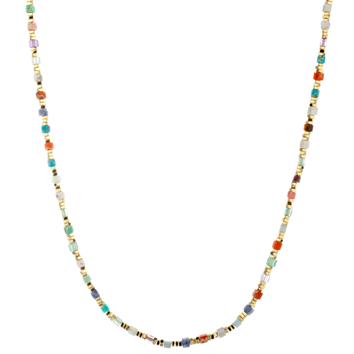 Faceted Bead Long Necklace - Multicolor