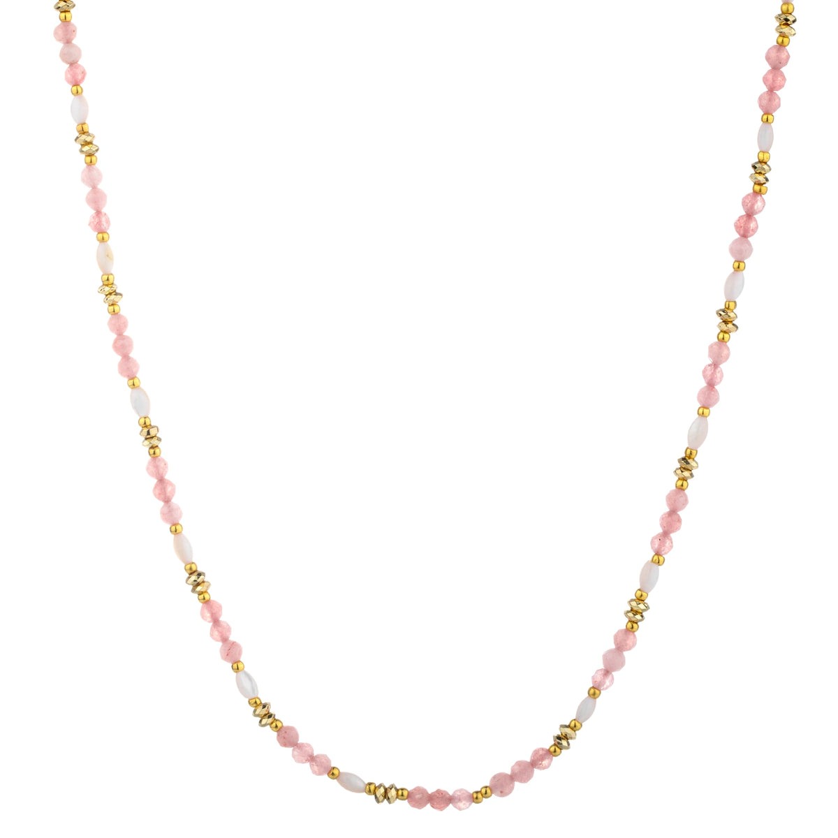 Color Mix Bead Long Necklace - Pink