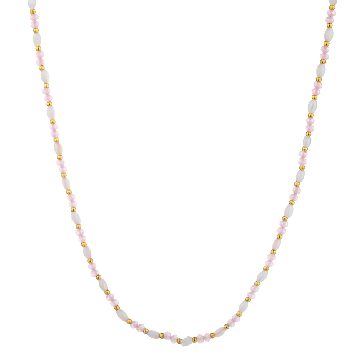 Color Mix Bead Long Necklace - Lavender