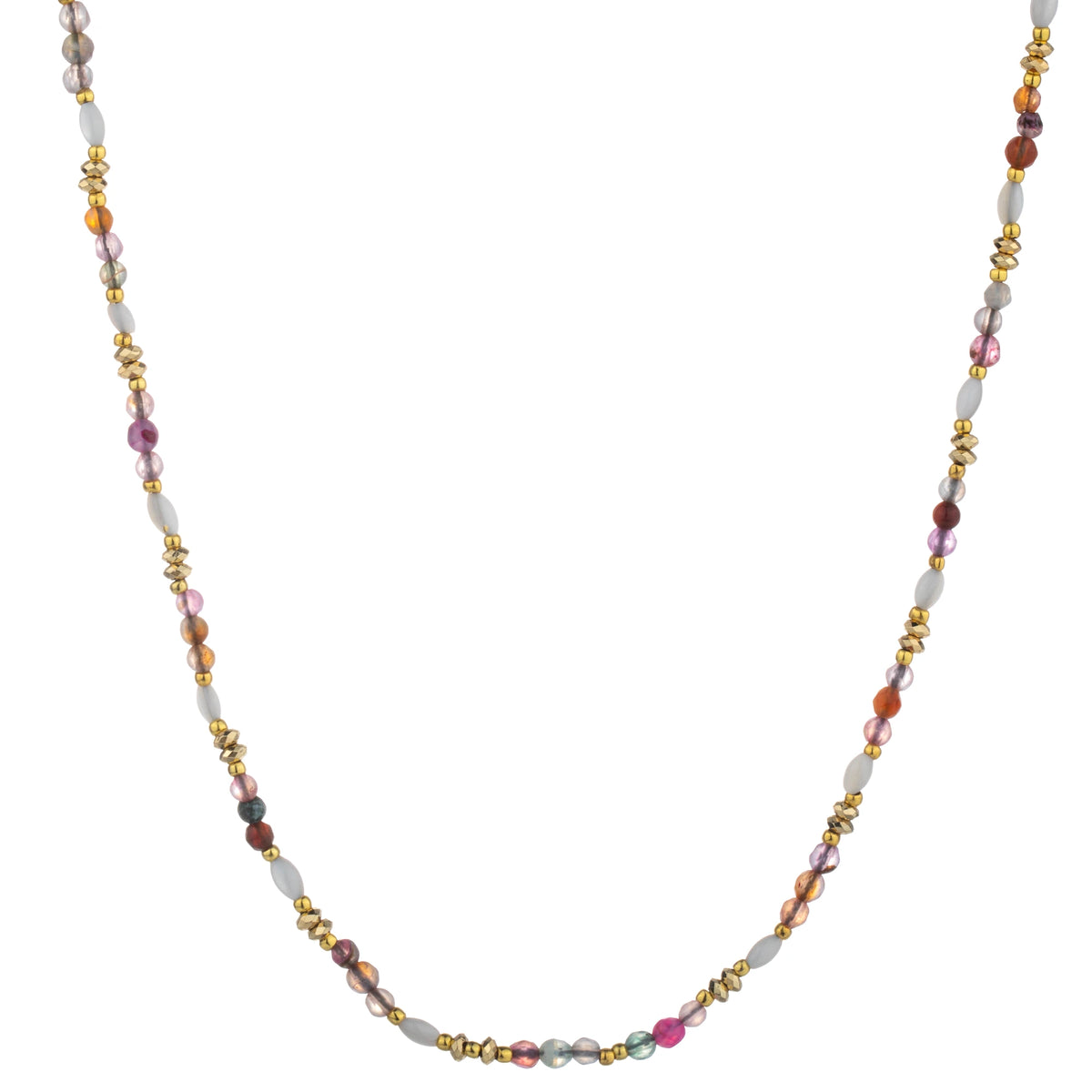 Color Mix Bead Long Necklace - Earth Mix