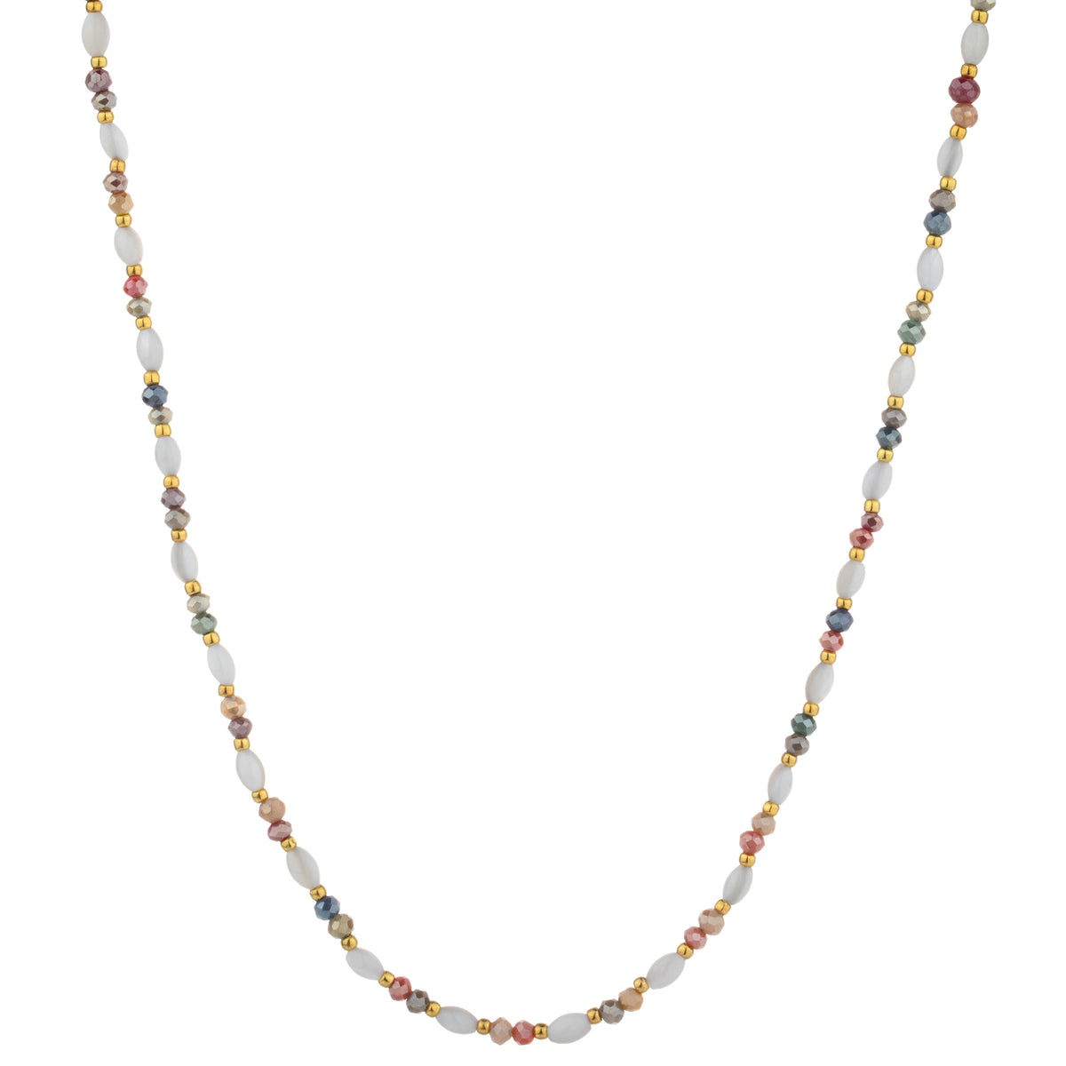 Color Mix Bead Long Necklace - Pastel Mix
