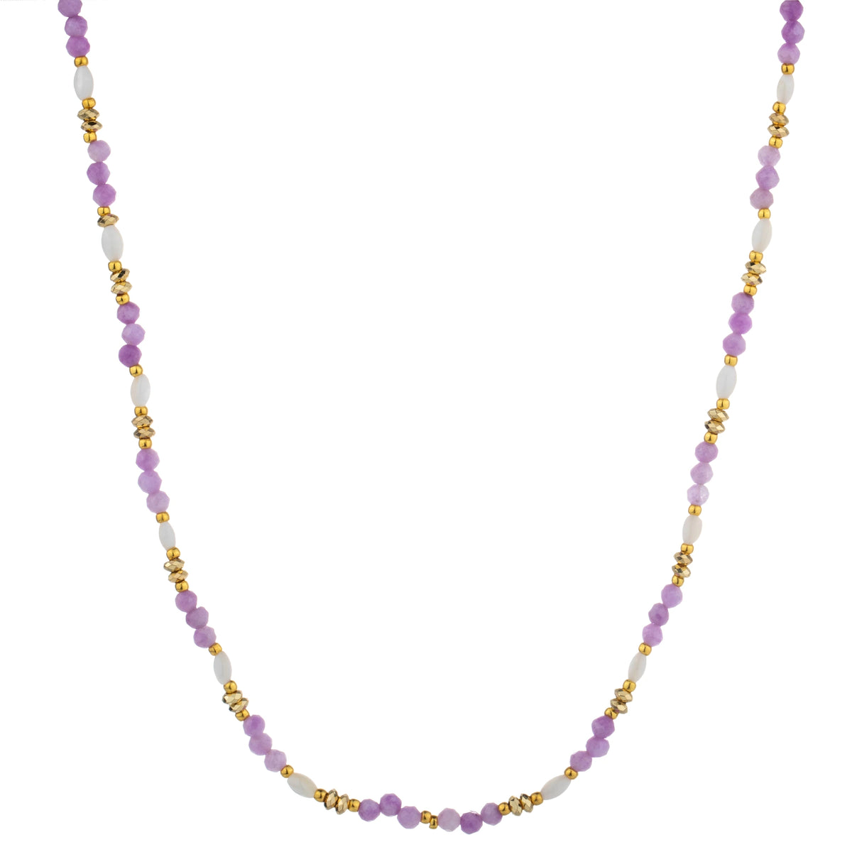 Color Mix Bead Long Necklace - Purple