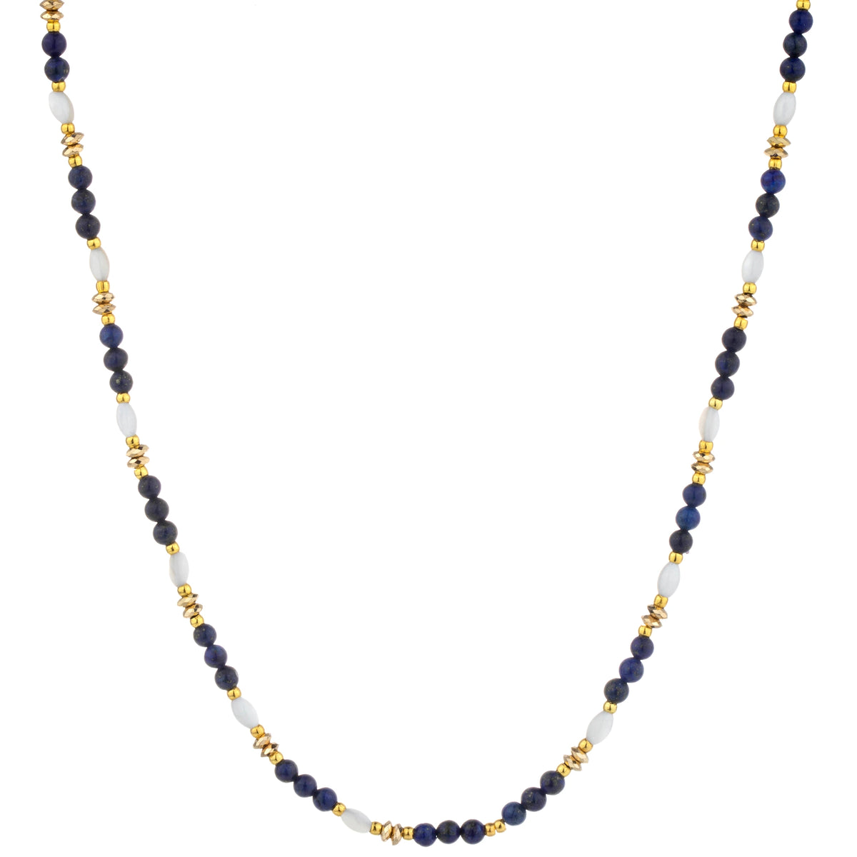 Color Mix Bead Long Necklace - Navy
