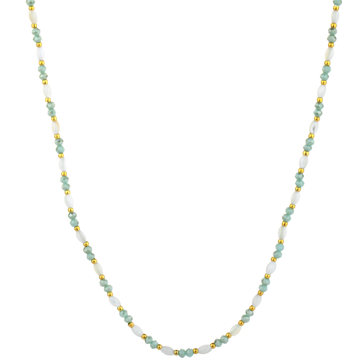 Color Mix Bead Long Necklace - Mint