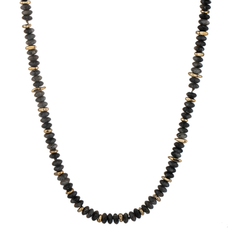 Chunky Disc Bead Long Necklace