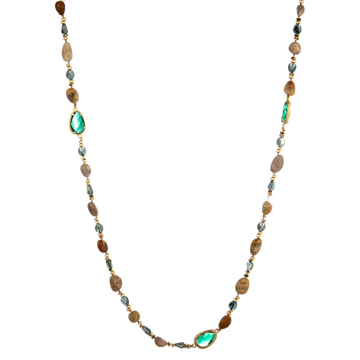 Mixed Oval Accent Long Necklace - Turquoise