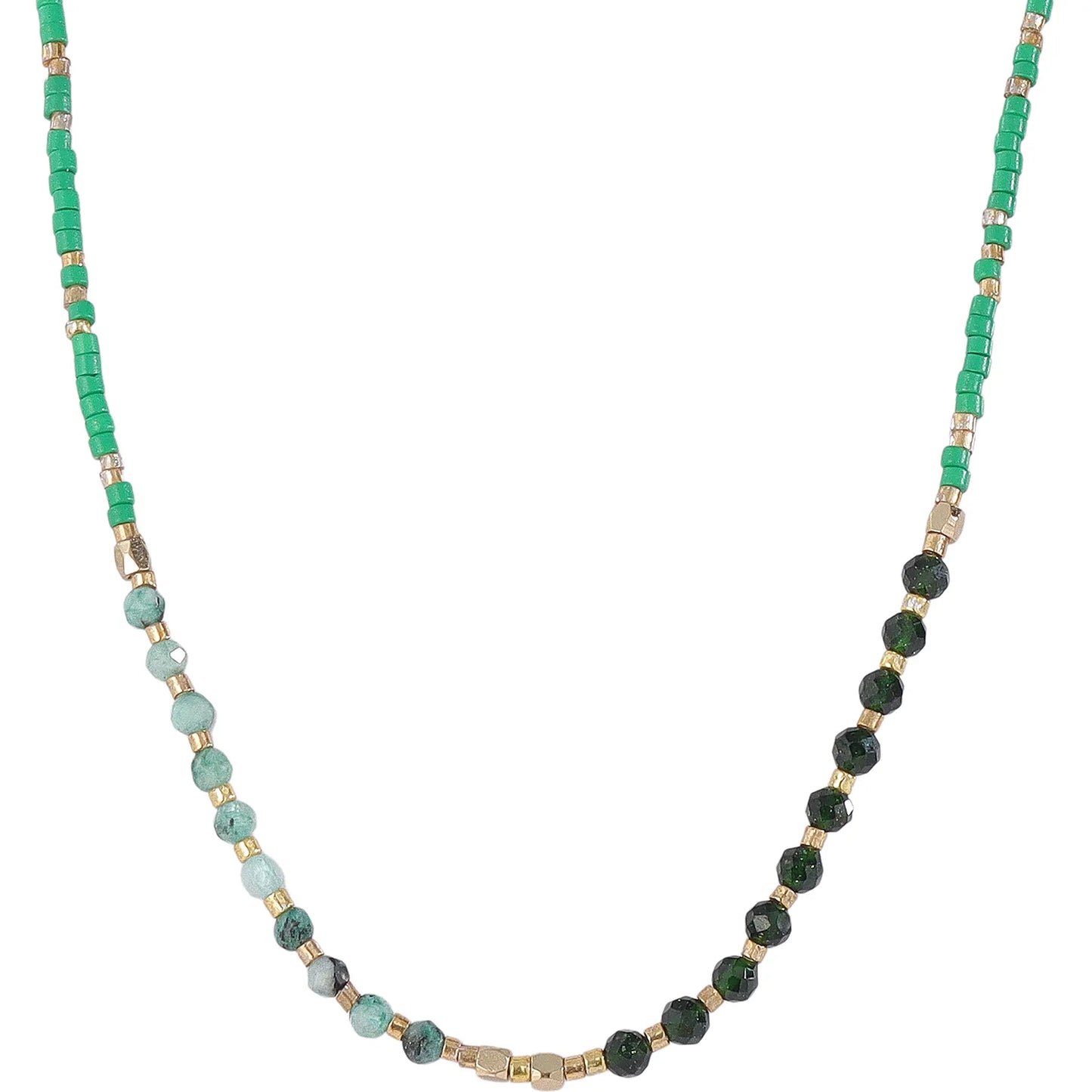 A colorful natural stone necklace collection designed for effortless bohemian and resort-inspired styling.