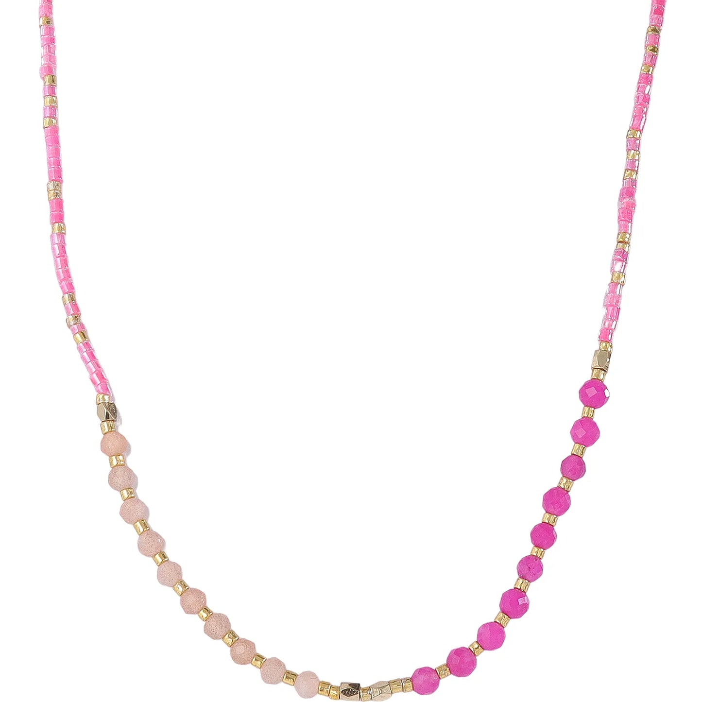 A colorful natural stone necklace collection designed for effortless bohemian and resort-inspired styling.