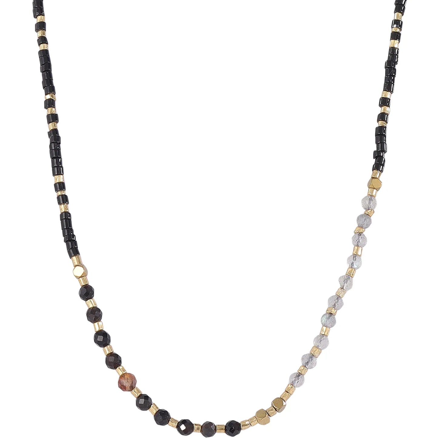 A colorful natural stone necklace collection designed for effortless bohemian and resort-inspired styling.