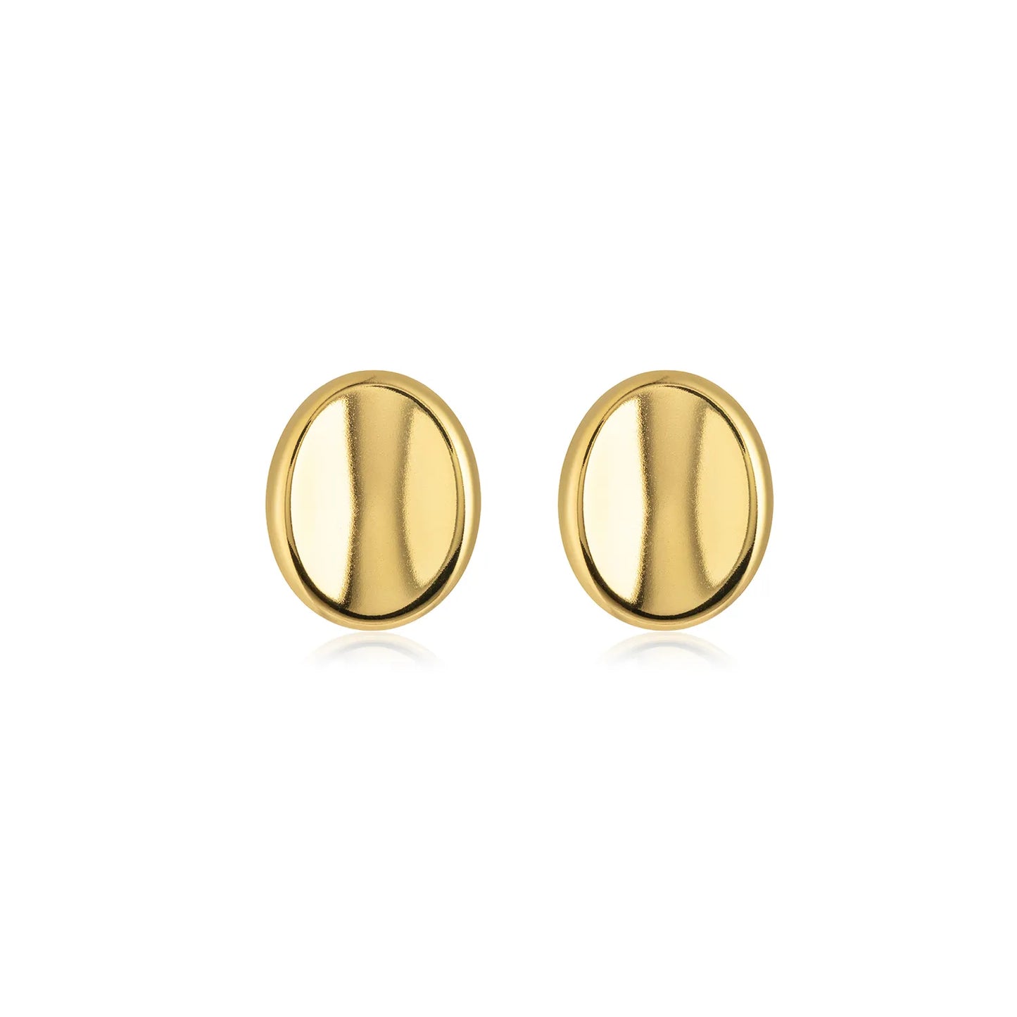 Oval Dome Statement Stud Earrings – Gold Tone
