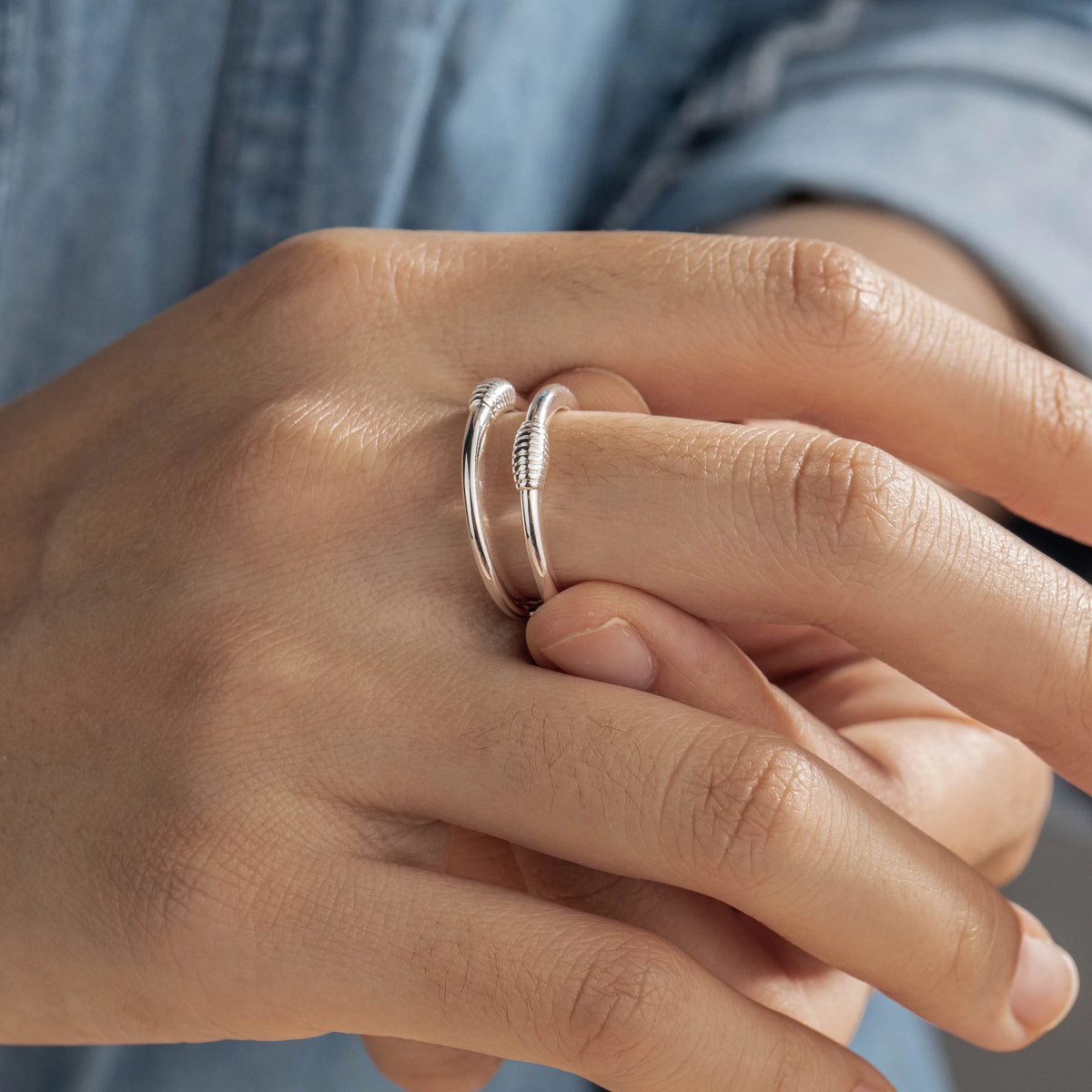 Silver-Tone Brass Cubic Zirconia Open Rings | 3 Styles