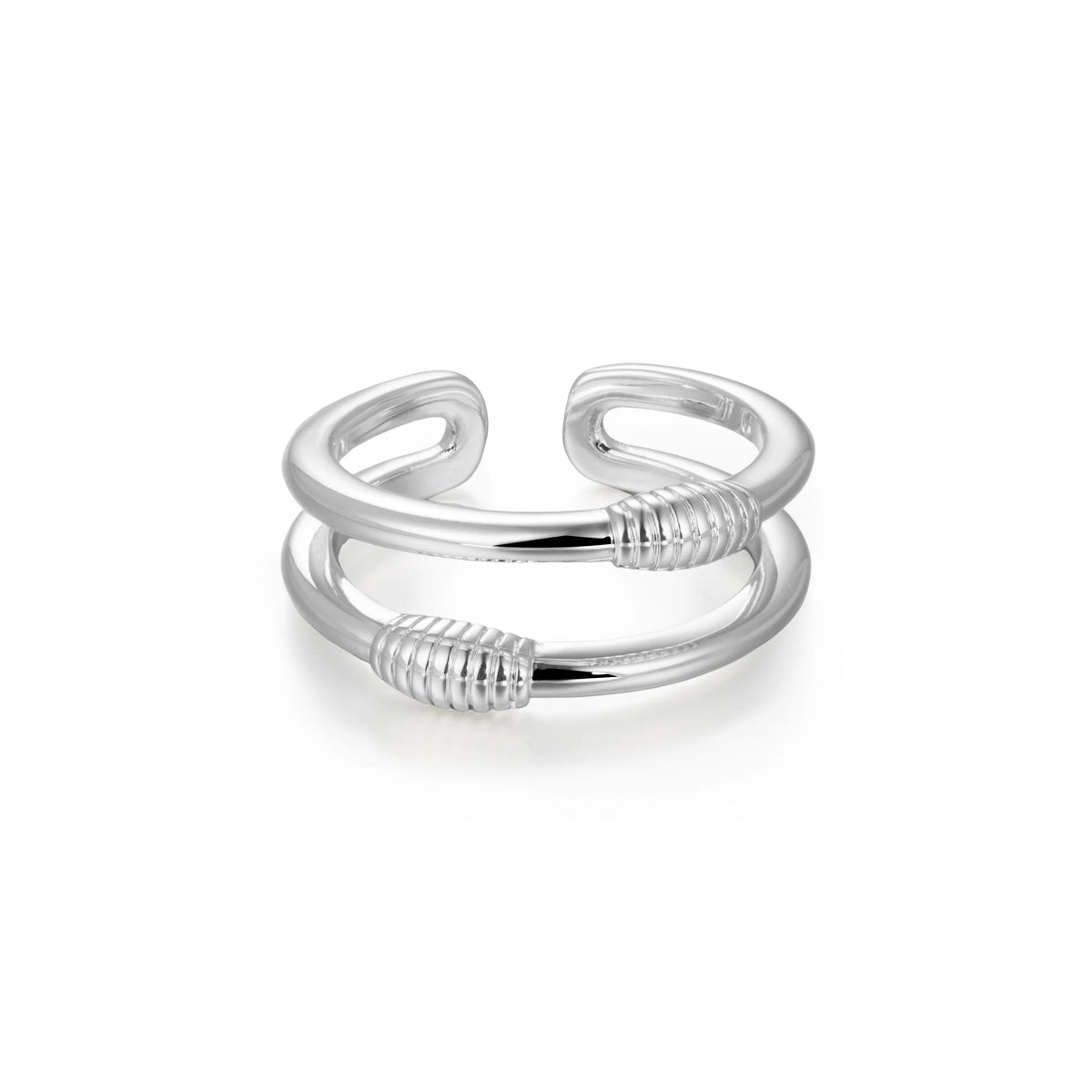 Silver-Tone Brass Cubic Zirconia Open Rings | 3 Styles