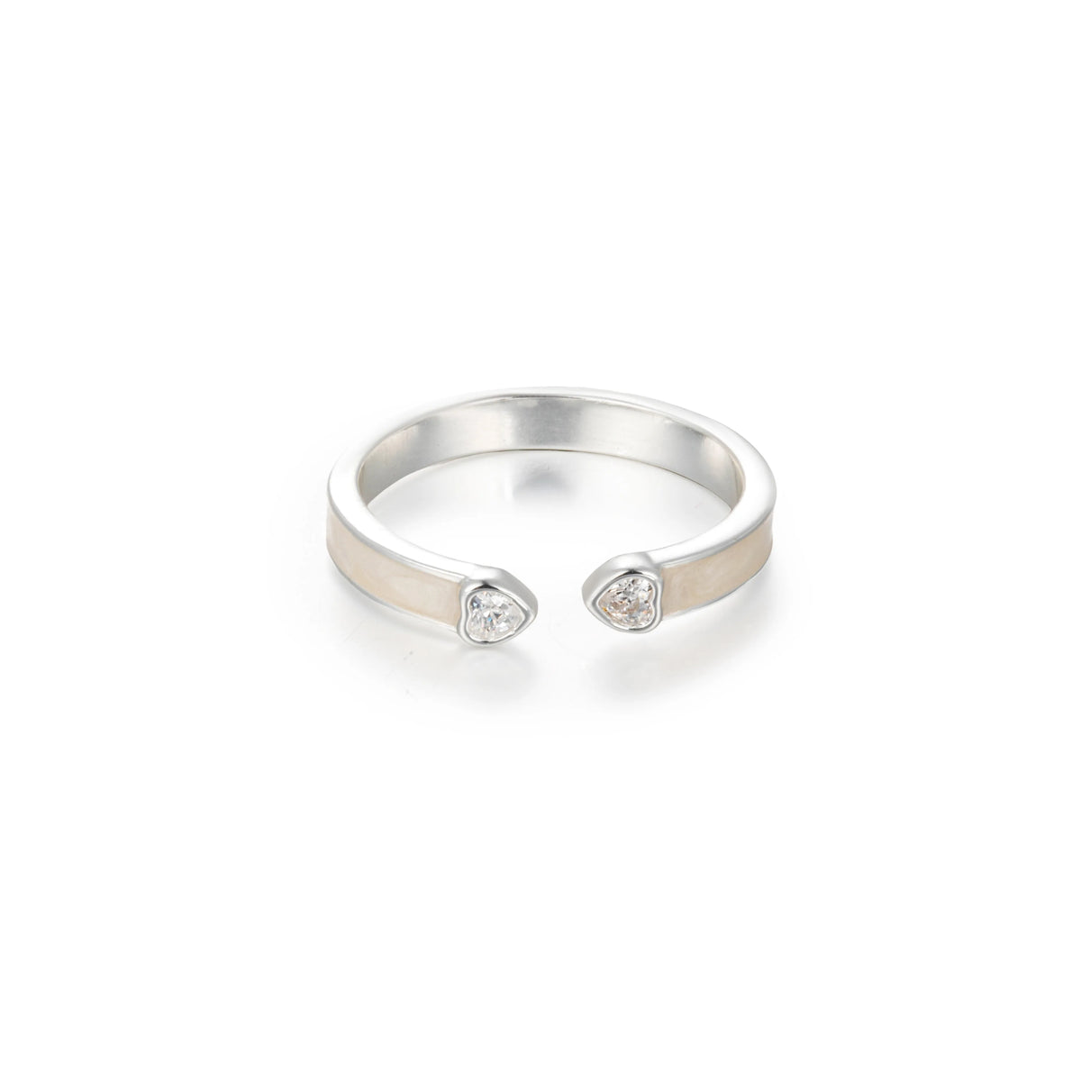 Silver-Tone Brass Cubic Zirconia Open Rings | 3 Styles