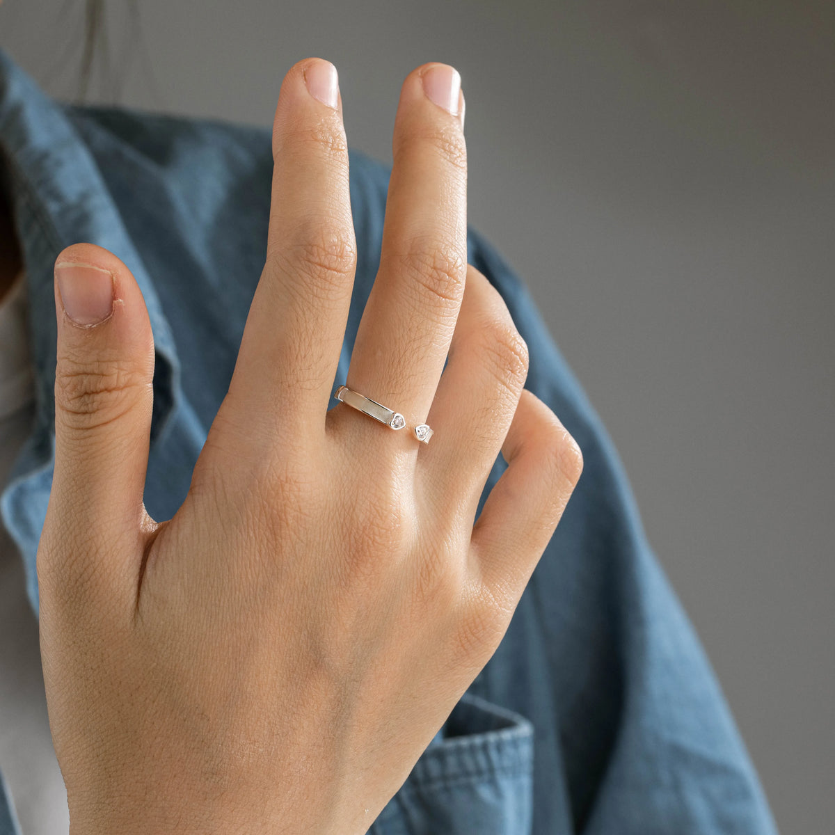 Silver-Tone Brass Cubic Zirconia Open Rings | 3 Styles