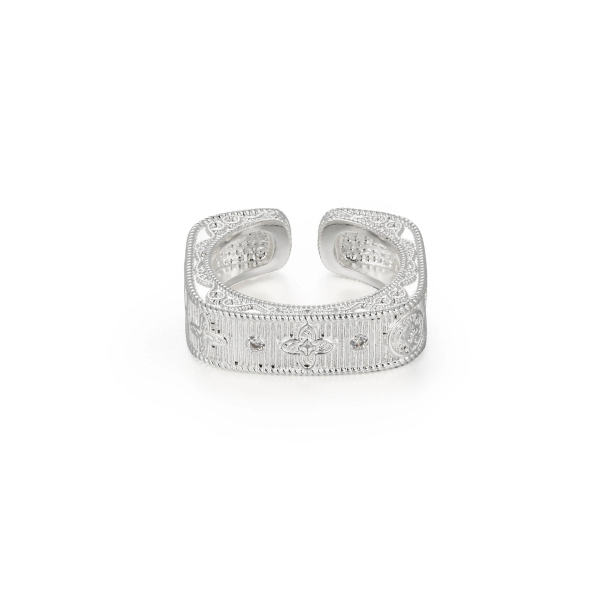 Silver-Tone Brass Geometric Open Rings | 4 Styles
