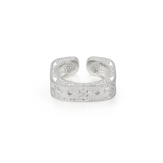 Silver-Tone Brass Geometric Open Rings | 4 Styles